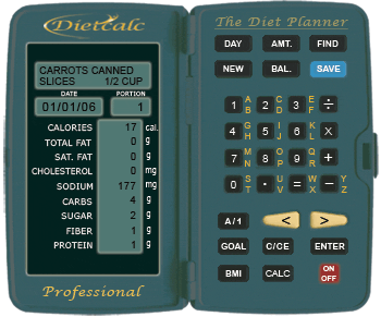 Dietcalc Electronic Diet Calculator and Planner