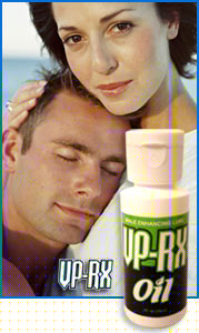VP-RX Oil is an all natural herbal based penis enlargement male enhancement augmentation technique that requires no pumps, exercises or vitamins. Unlike VP-RX Virility Pills, it's results are more immediate but are only temporary per each application and must be used each time for best results.